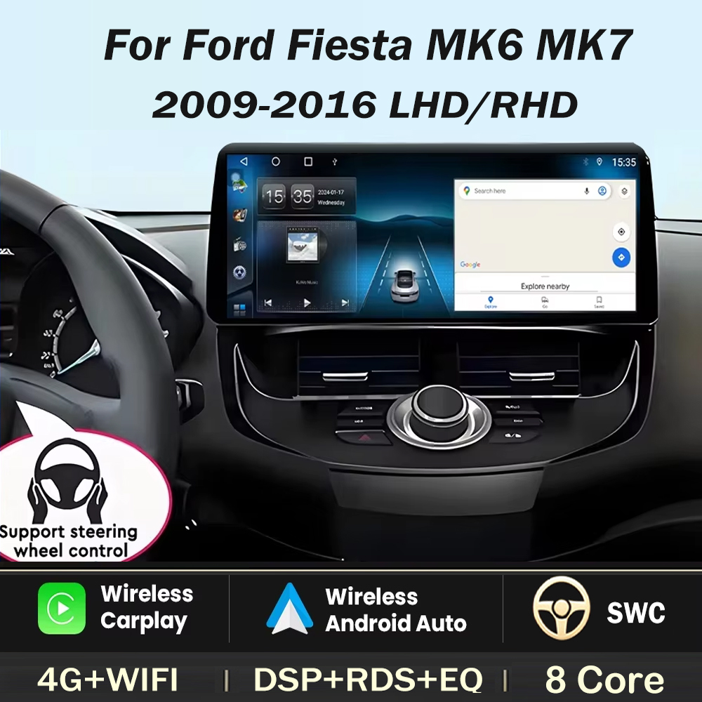 Ddr5 8Gb - 12.3-inch-For-Ford-Fiesta-MK6-MK7-2009-2010-2011---2016-LHD-RHD-Multimedia-Video-Player-Car-Radio-Android-GPS-wireless-Carplay